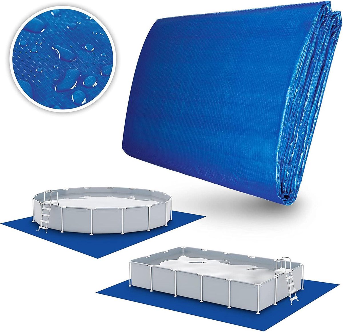 Tillvex Zwembad grondzeil - uv-stabiel - 338x239cm - Blauw