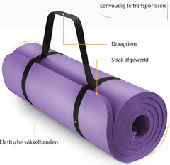 Yogamat - Fitness mat - Sportmat - Yoga mat extra dik - 185x60 cm - Lila - Tresko