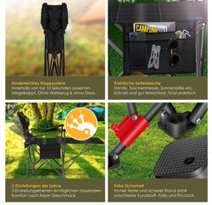 KESSER® camping ligstoel kampeerstoel 2 in 1 tot 160 kg