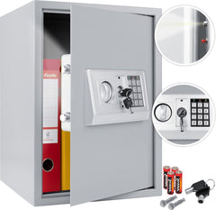 KESSER® Elektronische Kluis met cijferslot Safe Wandkluis 50x35x34,5 LED-display Staal grendel Klusje - Zilver