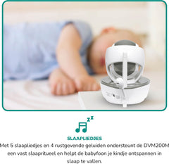 Alecto DVM200MGS - Babyfoon met Camera - Temperatuurweergave - Op afstand beweegbaar - Grijs