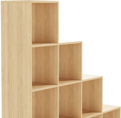 Miadomodo Vakkenkast - Kubus Kast - Boekenkast - Trapsgewijs - 10 Vakken - MDF - Hout