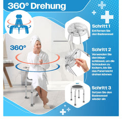 KESSER® Douchekruk - Douchestoel - Verstelbaar - Antislip - Grijs