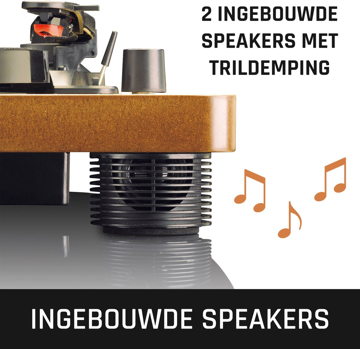 Lenco Platenspeler - Ingebouwde Speakers - Auto-stop - USB encoding - LS-50WD - Hout •