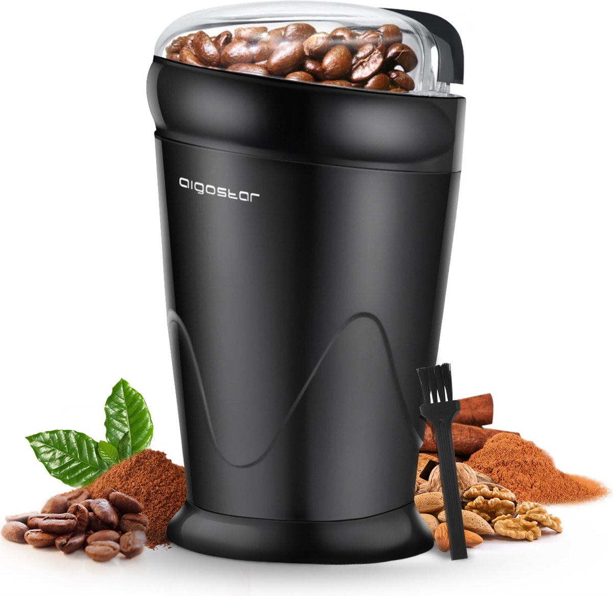 Aigostar Breath 30CFR - Koffiemolen - koffiemaler - Coffee Grinder - koffiemolen electrisch - Elektrische Koffiebonen Maler - BPA-vrij - Zwart •