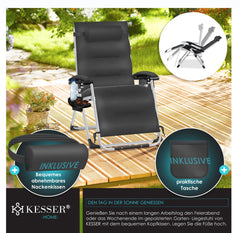 KESSER® ligstoel, opvouwbare tuinligstoel, extra breed & weerbestendig