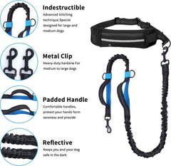 Heupgordel met Hondenriem - Canicross - Looplijn - Blauw - Nobleza •