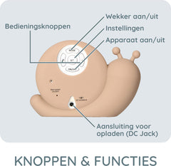 Slaaptrainer - Nachtlampje - Kinderwekker - Pastel Beige - Alecto Baby BC110BE SIMON •