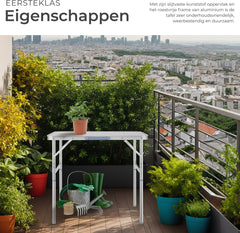 tectake® - Campingtafel opvouwbaar - Draagbare kampeertafel - Vouwtafel buiten - Inklapbare tafel - Weerbestendig - 75x55x68cm - Grijs