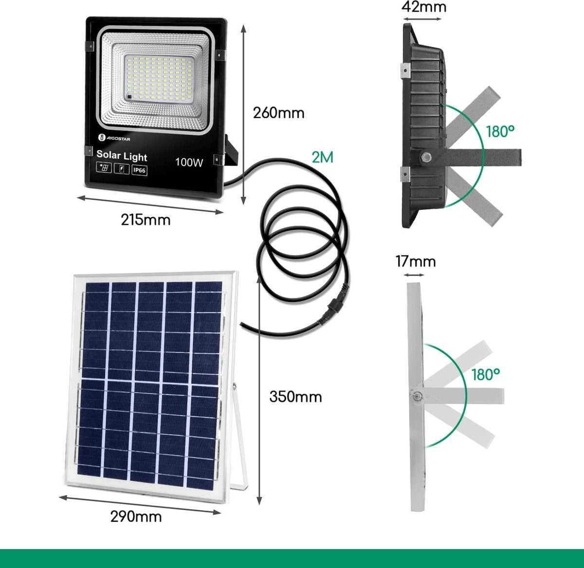 Aigostar LED Buitenlamp - Schijnwerper - Buitenverlichting - 100W