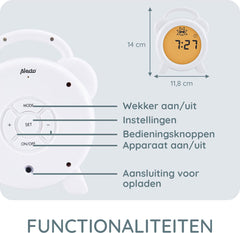 Slaaptrainer voor kinderen - Kinderwekker met Nachtlamp - Wit - Alecto BC-100 •