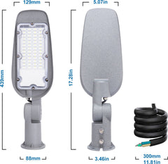 Aigostar - LED Straatlamp IP65 - 30W 2550 Lumen - 6500K daglicht wit
