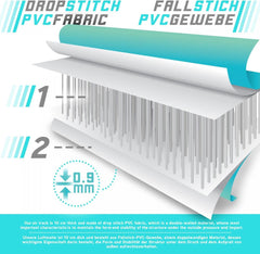 Opblaasbare PVC gym mat, 3 x 1 meter, met elektrische luchtpomp, gymnastiekmat, trainingsmat, fitnessmat