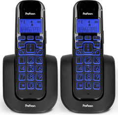 Huistelefoon senioren - Senioren telefoon - Vaste lijn - Zwart - Profoon PDX-2808 DUO •