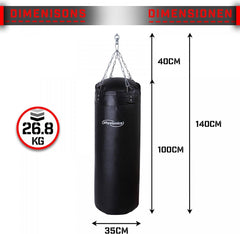 Physionics - Bokszak Proffesioneel - Hangend - Kickboksen - MMA - Vechtsport - Bokstraining, 100cm, 27kg