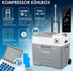 Compressor Koelbox elektrisch - Coolbox - Frigobox - 50L - Grijs