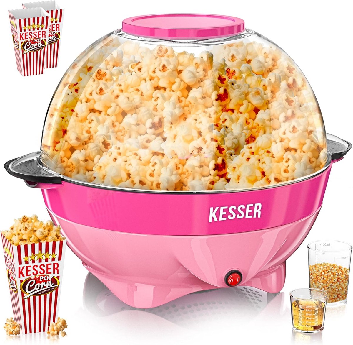KESSER® Popcornmachine - Popcornmaker - 800W - 5,5L - Roze