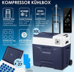 Compressor Koelbox elektrisch - Coolbox - Frigobox - 50L - Blauw