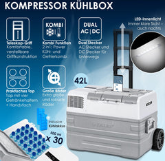 KESSER® Elektrische Koelbox - Compressor - tot -20°C - 42L - Grijs