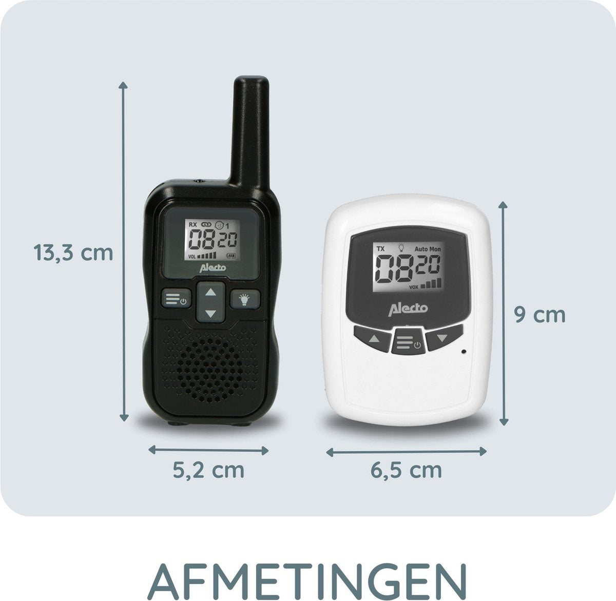 Alecto DBX80BK - Babyfoon met groot bereik - Tot 3km - Zwart