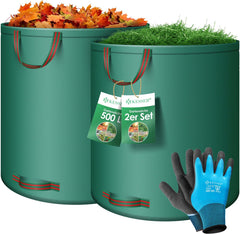 KESSER® Tuinafvalzak - Sterke Tuinzak - Bladzak - 2x500L - Groen