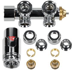 Hoekstopkraan - Inc. thermostaatknop - Zilver - LuxeBath