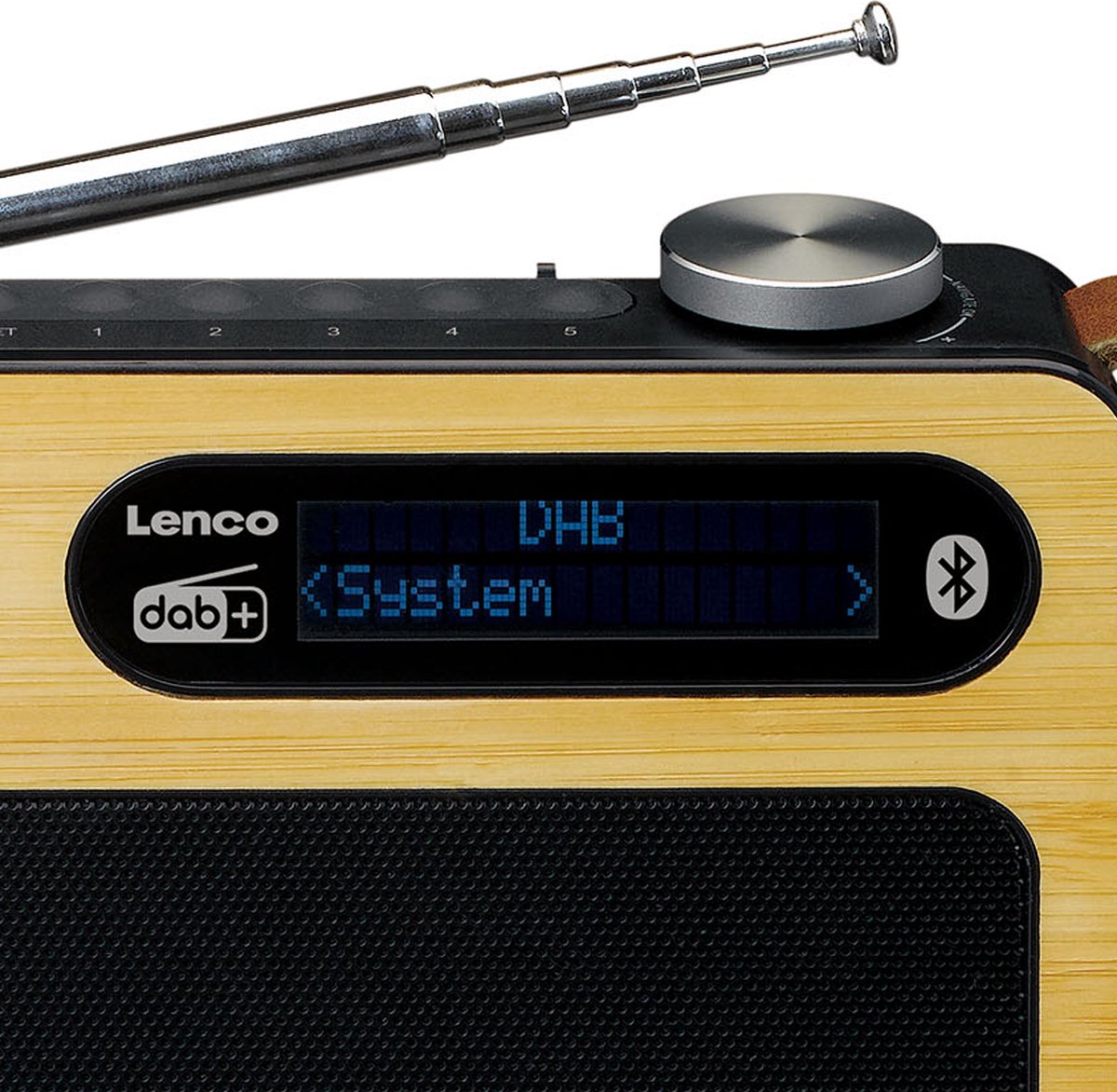 Lenco PDR-040BAMBOOBK - Draagbare DAB Radio met FM, DAB+ en Bluetooth® - Klok en Alarmfunctie - Bamboe-Zwart