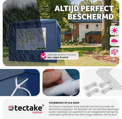 Partytent - 3x3m - Paviljoen - Waterdicht - Blauw - Tectake
