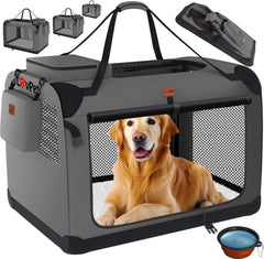 Reisbench hond - Draagtas hond - Transportbox - 70x52x52 cm - Antraciet