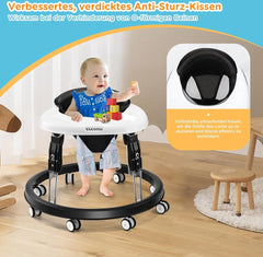 Loopstoel - Baby walker - Loopwagen - Opvouwbaar - Zwart