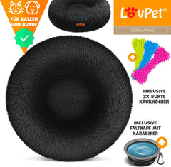 LovPet® Hondenbed - Hondenmand - 70x70cm - XL - Zwart •