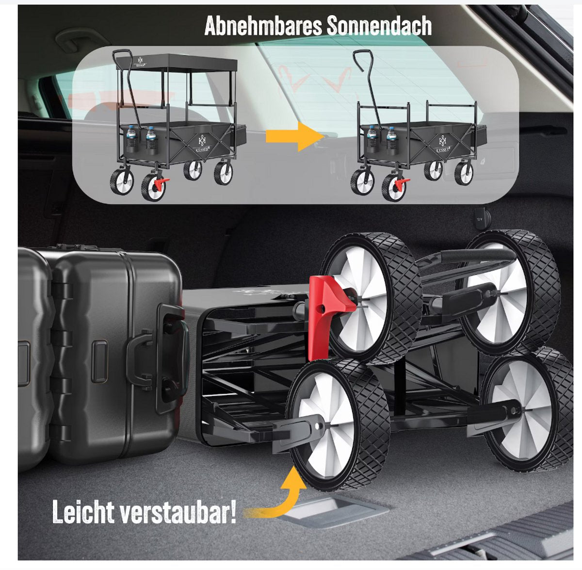 KESSER® Bolderkar - Opvouwbaar - Bolderwagen - Antraciet