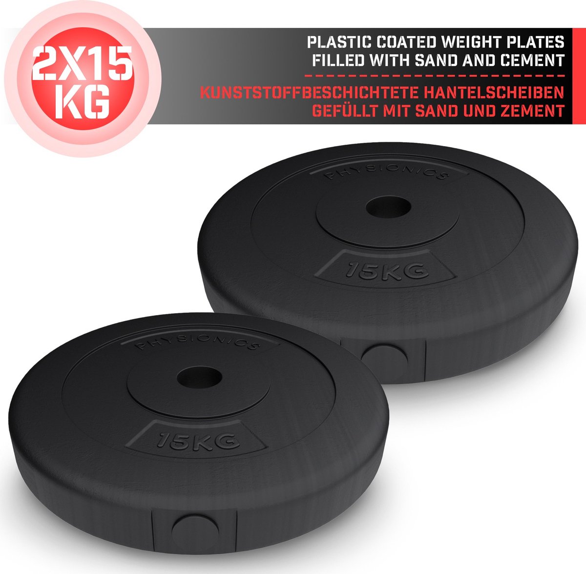 Halterschijven - Halter gewichten - 30 mm - 2x15 kg - Physionics®