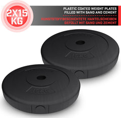 Halterschijven - Halter gewichten - 30 mm - 2x15 kg - Physionics®