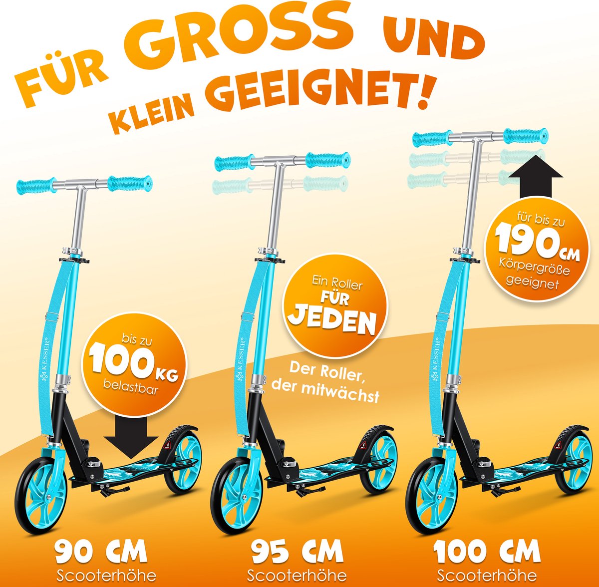 KESSER® Kinderstep - Opvouwbaar - Verstelbaar - Blauw