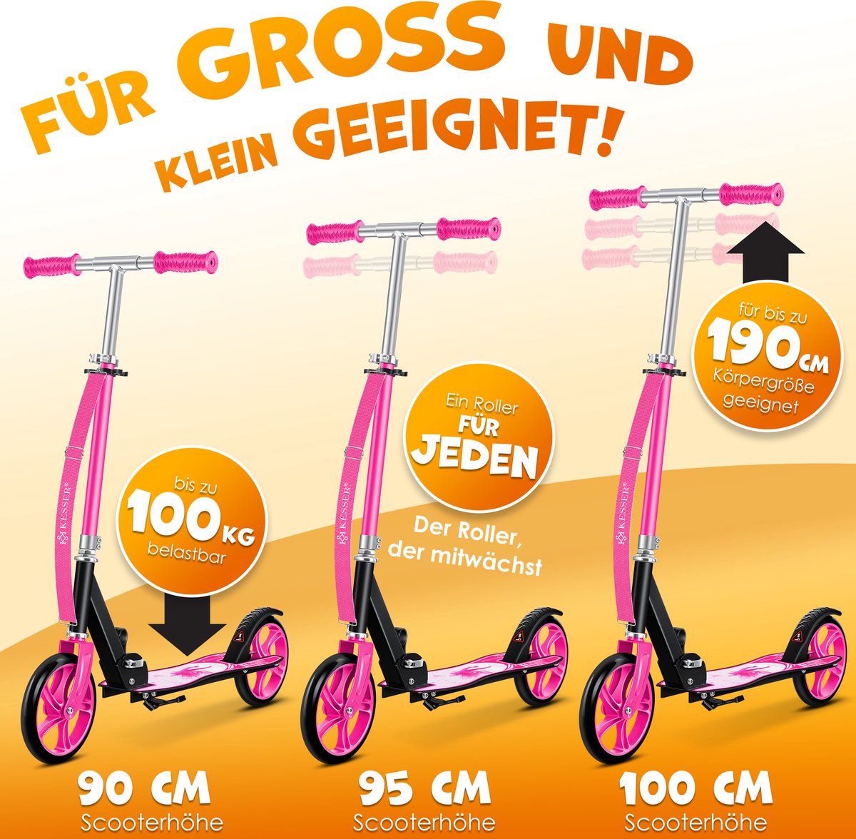 KESSER® Kinderstep - Opvouwbaar - Verstelbaar - Roze