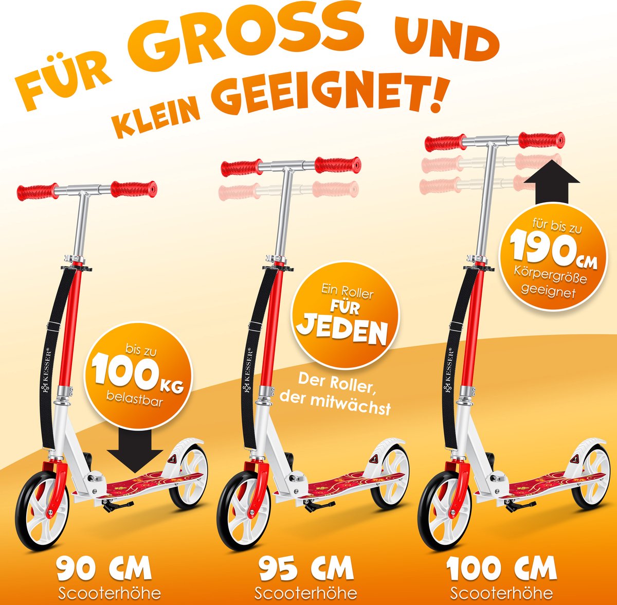 Kinderstep - Verstelbaar - Vouwbaar - Rood - KESSER®