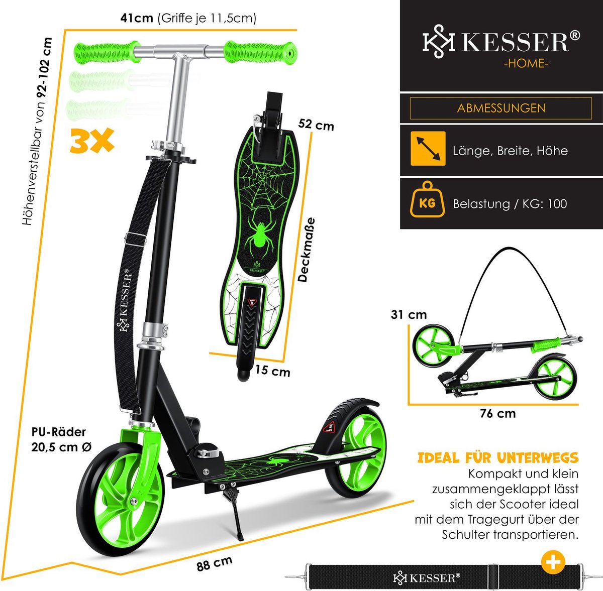 Kinderstep - Verstelbaar - Vouwbaar - Groen - KESSER®