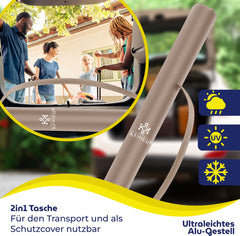 KESSER® Stokparasol Inclusief Beschermhoes & Draagtas 200 × 125cm - Parasol voor Balkon, Tuin & Terras Tuinparasol Strandparasol - Taupe