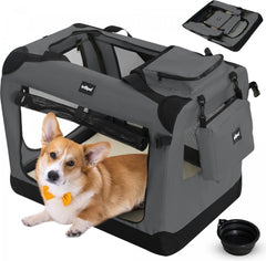 Reisbench hond - Draagtas hond - Transportbox - 70x52x52 cm - Antraciet