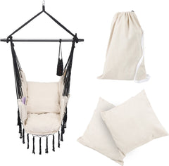 Miadomodo Hangstoel - Hangnest - Hangmatstoel - Voor Binnen en Buiten - Belastbaar tot 150 kg - Beige