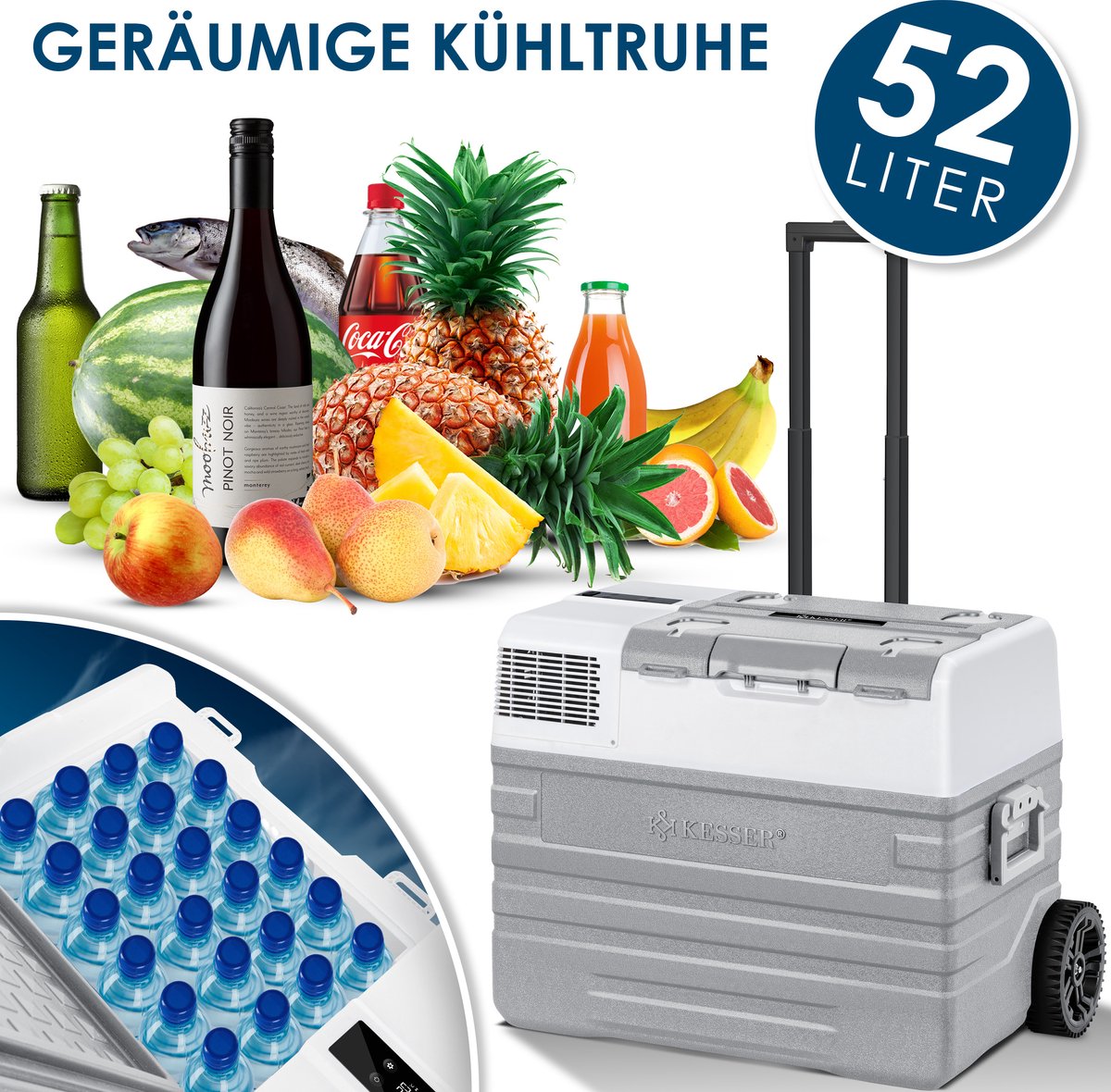 Compressor Koelbox elektrisch - Coolbox - Frigobox - 52L - Grijs