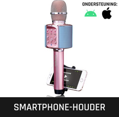 Lenco Karaoke Microfoon – Bluetooth – Speaker en Lichteffecten – BMC-090PK - Roze •