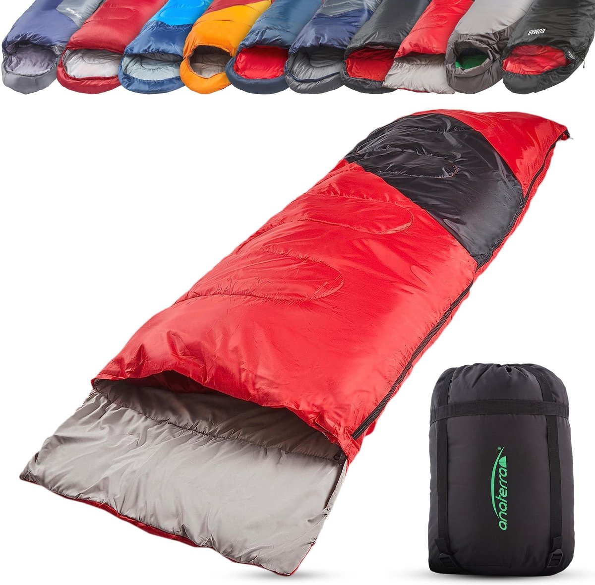 anaterra® Slaapzak Avontuur incl. draagtas - Koppelbaar - Dekenmodel - 3 seizoenen - Zomer - 210 x 70 cm