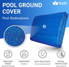 Tillvex Zwembad grondzeil - uv-stabiel - 488x488cm - Blauw