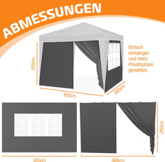 KESSER® Zijwand voor paviljoen - 3x3m - Antraciet