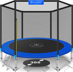 KESSER® Trampoline 366 cm - Veiligheidsnet en Ladder - tot 150 kg belasting - Blauw