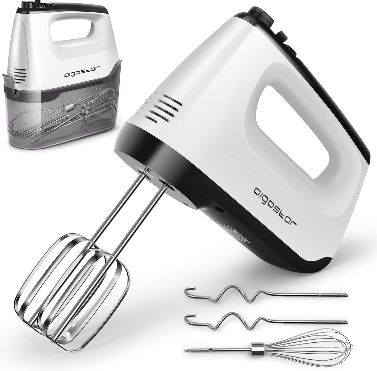 Aigostar Handmixer - 6 snelheden - 400W - RVS - Wit
