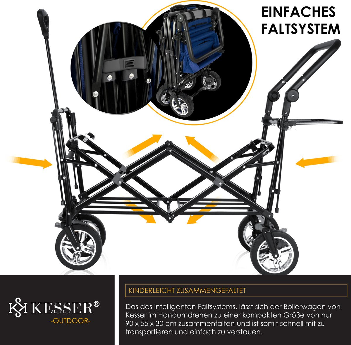 KESSER® Bolderkar - Opvouwbaar - Bolderwagen - Blauw •