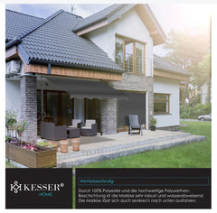 KESSER® Klemluifel - Balkonluifel zonder boren - 250cm - Verstelbaar - Antraciet